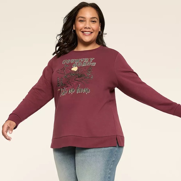 NWT Rhinestone Country Roads Graphic Sweatshirt - Picture 7 of 8